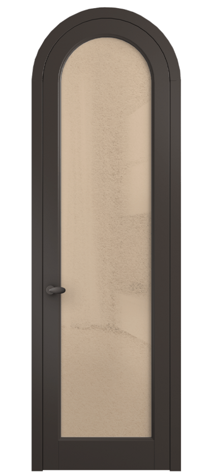 Межкомнатная дверь Палаццо 6814 Матовый антрацит Фактурное оранжевое стекло "Лёд", триплекс Цена 991562 ₸ | Volhovec