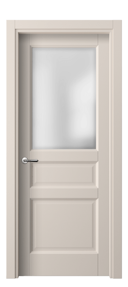 Межкомнатная дверь Галант 1432 ПЭТ пудровый бежевый Сатинированное стекло Цена 212806 ₸ | Volhovec