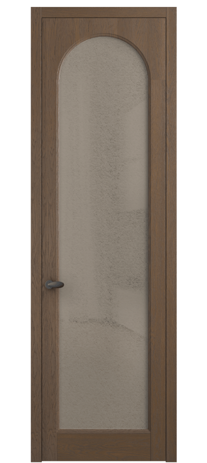 Межкомнатная дверь Palazzo 6804 Дуб туманный матовый Фактурное бронзовое стекло "Лёд", триплекс Цена 962400 ₸ | Volhovec