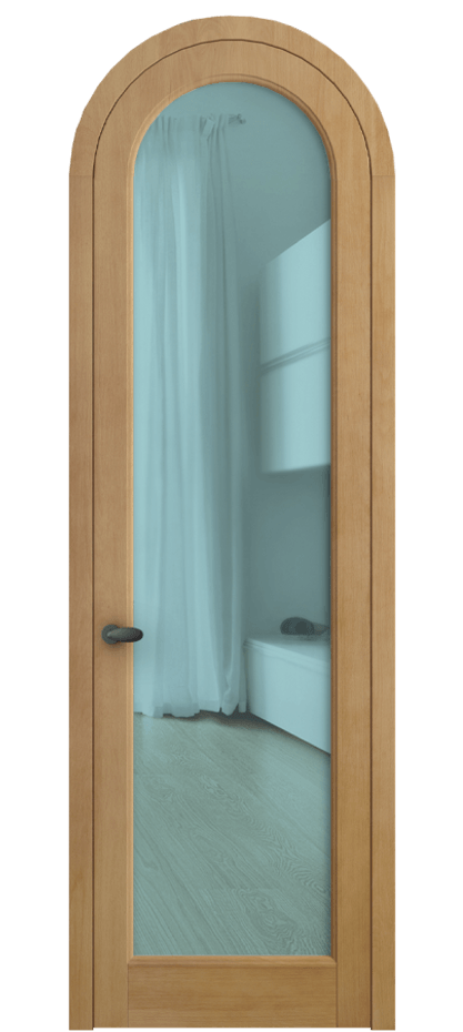 Межкомнатная дверь Palazzo 6814 Бук натуральный матовый Прозрачное голубое стекло, триплекс, 6мм Цена 1008600 ₸ | Volhovec