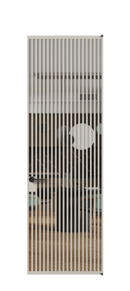 Алюминиевая дверь АЛПЛ040.06 Алюминий светло-бежевый Прозрачное стекло "Crystal Vision", калёное, 6 мм Цена 1142240  | Volhovec