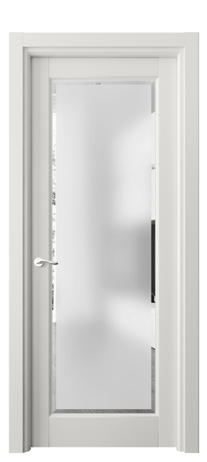 Межкомнатная дверь Лигнум 0700 Матовый серый Сатинированное стекло с фацетом Цена 734068 ₸ | Volhovec