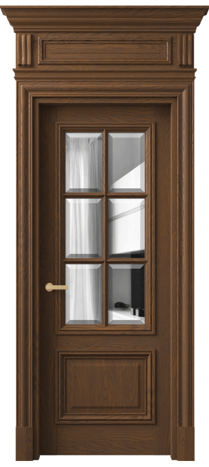 Межкомнатная дверь Антик 7312 Дуб каштановый матовый Двустороннее зеркало с фацетом, триплекс Цена 2238886 ₸ | Volhovec