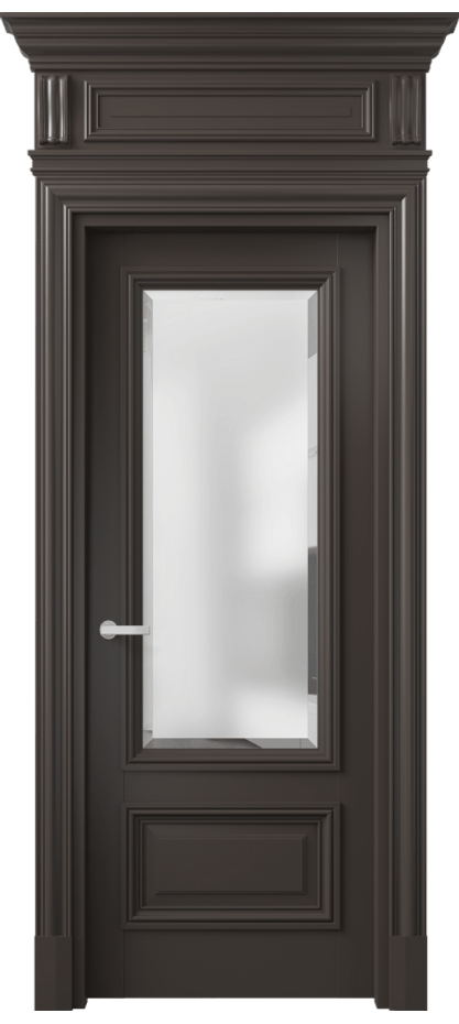 Межкомнатная дверь Антик 7306 Матовый антрацит Сатинированное стекло с фацетом Цена 1237262 ₸ | Volhovec