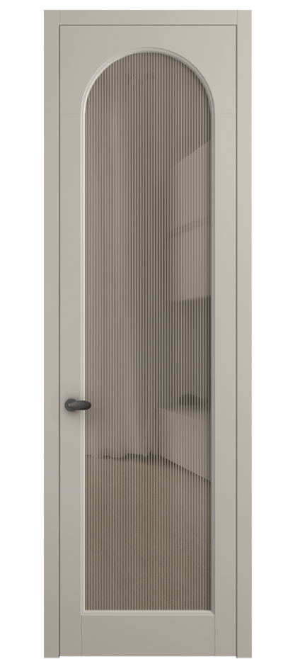 Межкомнатная дверь Palazzo 6804 Матовый светло-бежевый Рифлёное бронзовое стекло "Дюна", триплекс Цена 642900 ₸ | Volhovec