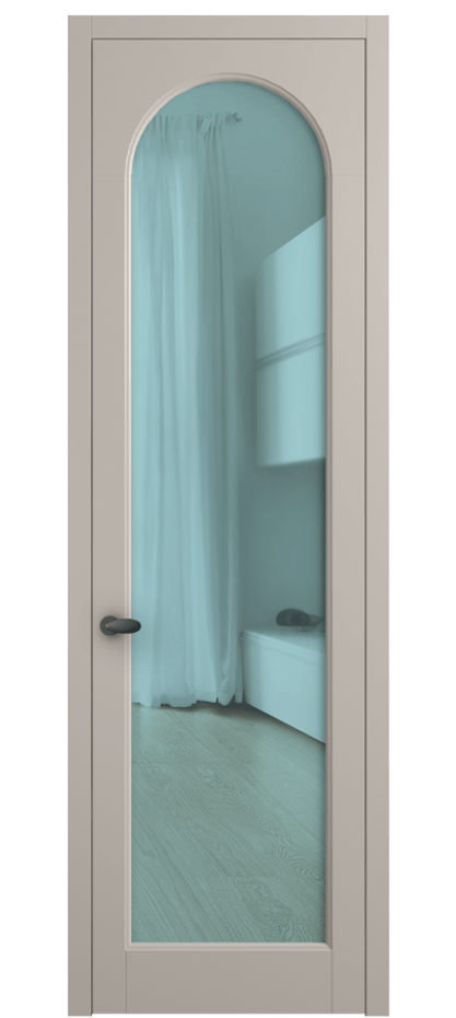 Межкомнатная дверь Palazzo 6804 Матовый светло-бежевый Прозрачное голубое стекло, триплекс Цена 605500 ₸ | Volhovec