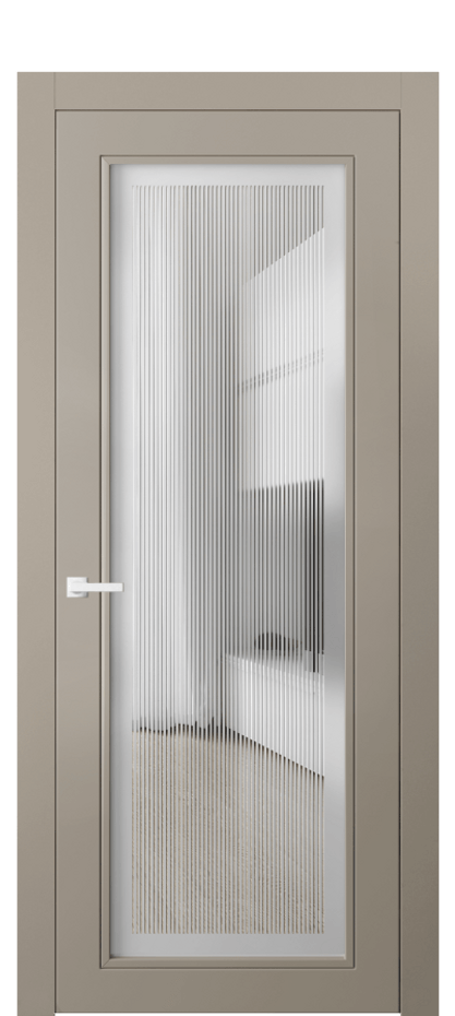 Межкомнатная дверь Neo Classic 8000 Матовый бисквитный Сатинированное с гравировкой "Каннелюры", триплекс Цена 522280 ₸ | Volhovec