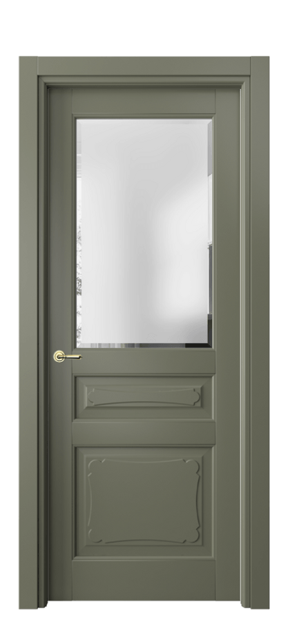 Межкомнатная дверь Тоскана Элегантэ 6324 Матовый оливковый тёмный Сатинированное стекло с фацетом Цена 780184 ₸ | Volhovec