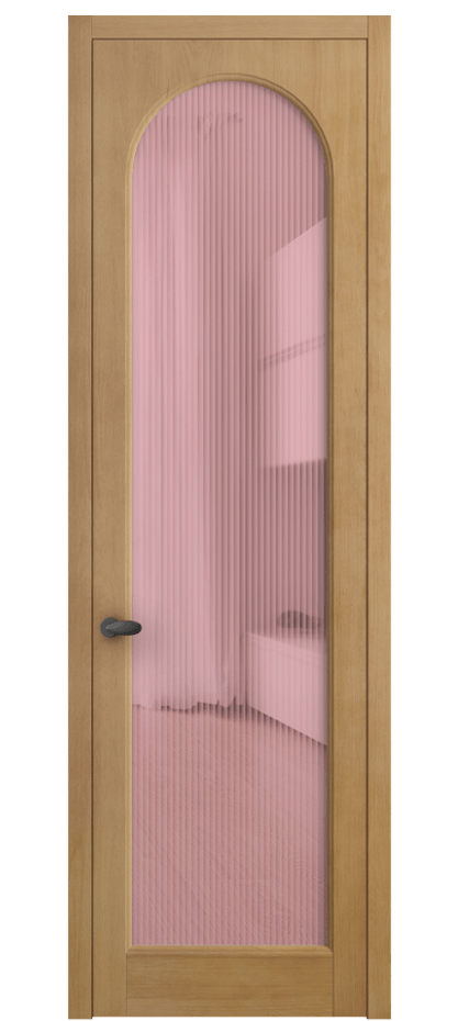 Межкомнатная дверь Палаццо 6804 Бук натуральный матовый Рифлёное розовое стекло "Moru", триплекс Цена 977349 ₸ | Volhovec