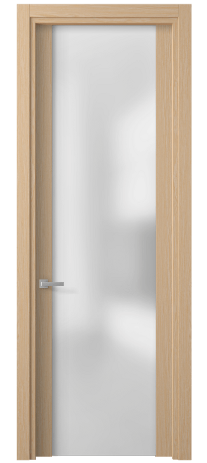 Межкомнатная дверь Planum 4114 Дуб молочный матовый Сатинированное стекло Цена 525400 ₸ | Volhovec