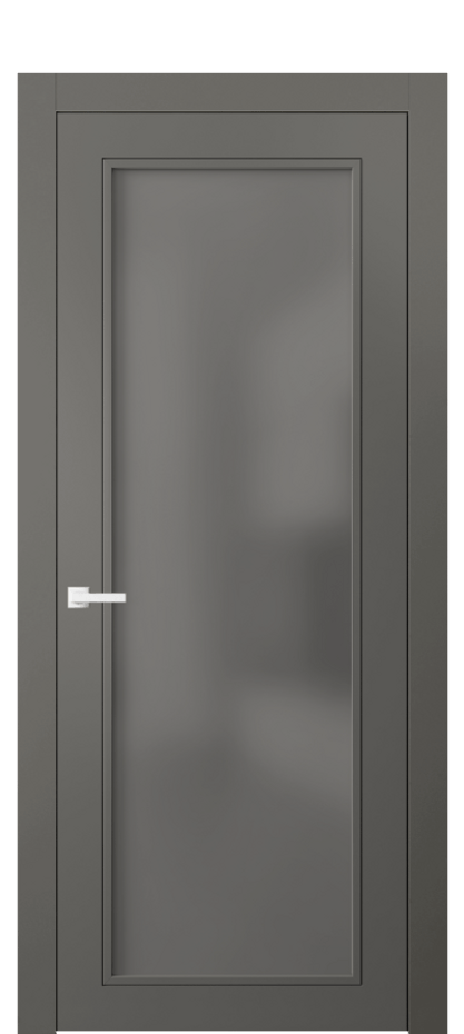 Межкомнатная дверь Neo Classic 8000 Матовый классический серый Сатинированное серое стекло, триплекс Цена 466120 ₸ | Volhovec