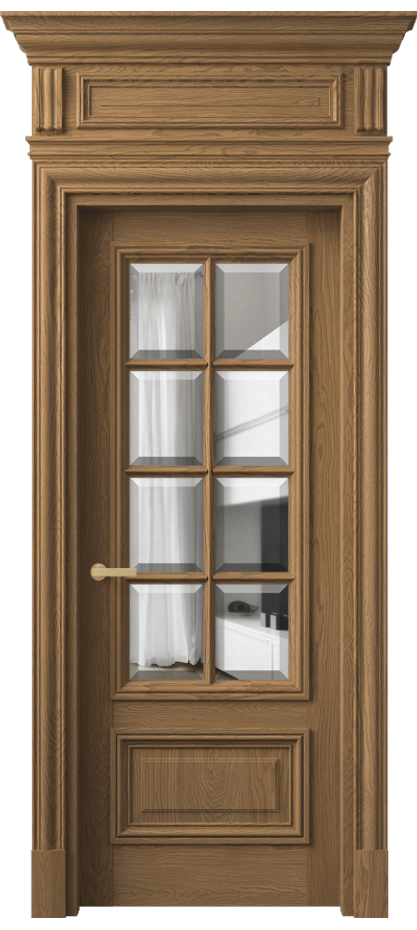 Межкомнатная дверь Antique 7316 Дуб мускатный матовый Прозрачное стекло с фацетом, 6 мм Цена 1392110 ₸ | Volhovec