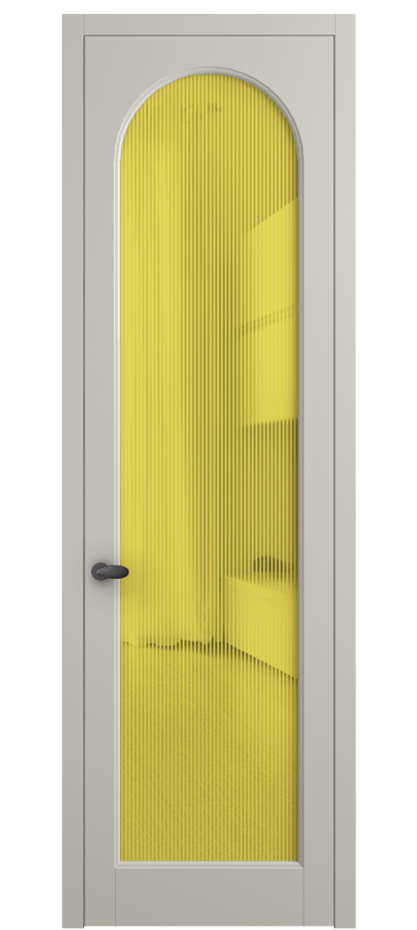 Межкомнатная дверь Палаццо 6804 Матовый облачно-серый Рифлёное желтое стекло "Дюна", триплекс Цена 778899 ₸ | Volhovec