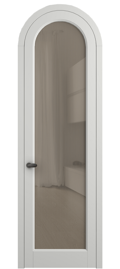 Межкомнатная дверь Палаццо 6814 Матовый светло-серый Рифлёное бронзовое стекло "Дюна", триплекс Цена 991562 ₸ | Volhovec