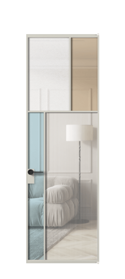 Межкомнатная дверь Mosaic АЛПЛ041.22 Алюминий тёплый серый Комбинация стекол Группы 1 и Группы 3 Цена 1036400 ₸ | Volhovec