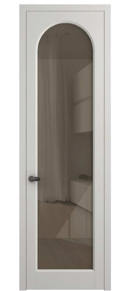 Межкомнатная дверь Палаццо 6804 Матовый серый Рефлективное бронзовое стекло "Стопсол", калёное Цена 794019 ₸ | Volhovec