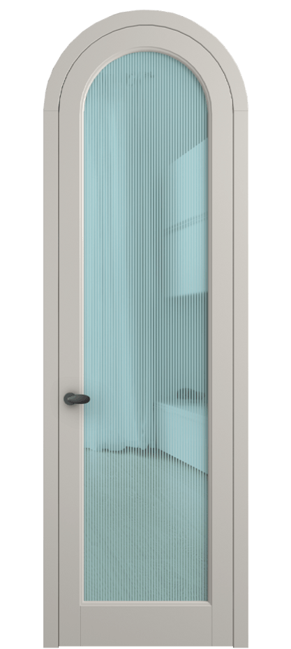 Межкомнатная дверь Palazzo 6814 Матовый облачно-серый Рифлёное голубое стекло "Дюна", триплекс Цена 818400 ₸ | Volhovec