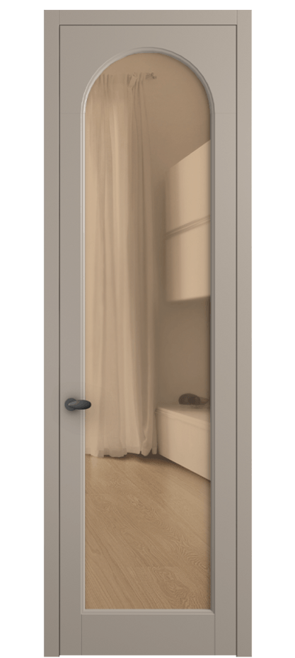 Межкомнатная дверь Palazzo 6804 Матовый бисквитный Прозрачное оранжевое стекло, триплекс Цена 605500 ₸ | Volhovec