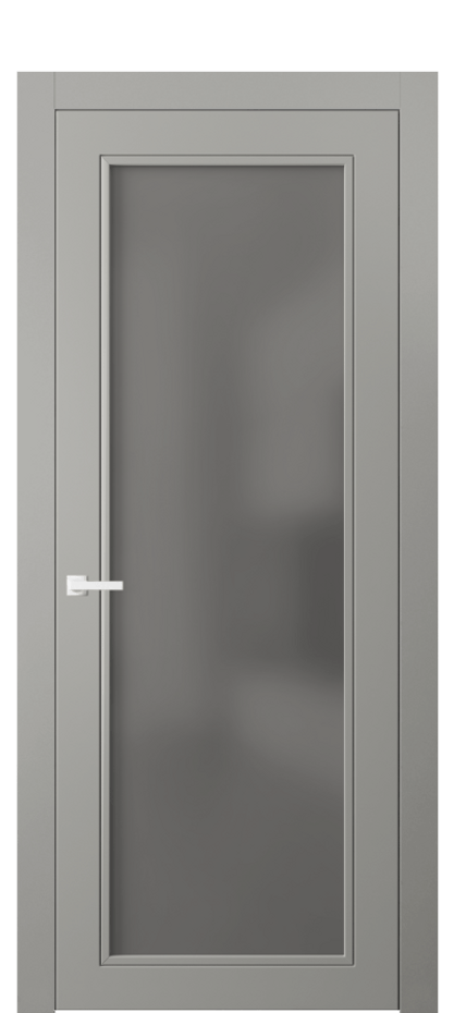 Межкомнатная дверь Нео Классик 8000 Матовый нейтральный серый Сатинированное серое стекло, триплекс Цена 564724 ₸ | Volhovec