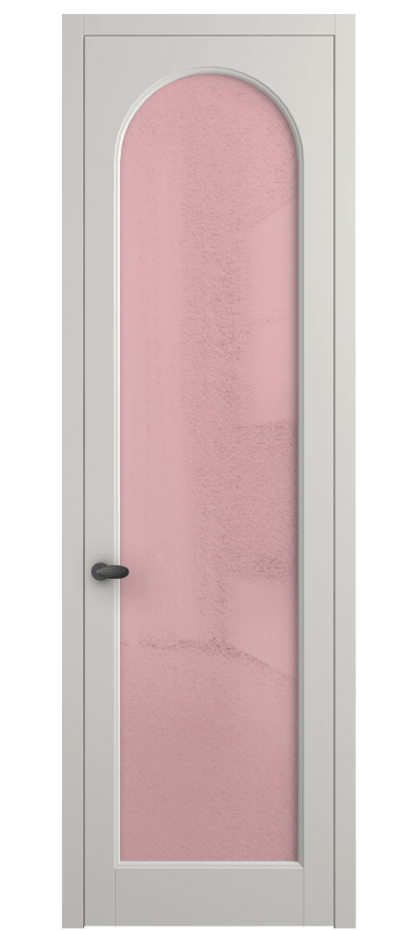 Межкомнатная дверь Палаццо 6804 Матовый серый Фактурное розовое стекло "Лёд", триплекс Цена 778899 ₸ | Volhovec