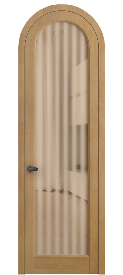 Межкомнатная дверь Палаццо 6814 Бук натуральный матовый Рифлёное оранжевое стекло "Дюна", триплекс Цена 1343707 ₸ | Volhovec