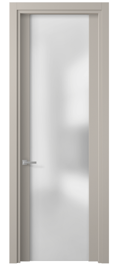 Межкомнатная дверь Планум 4114 Матовый светло-бежевый Сатинированное стекло Цена 366274 ₸ | Volhovec