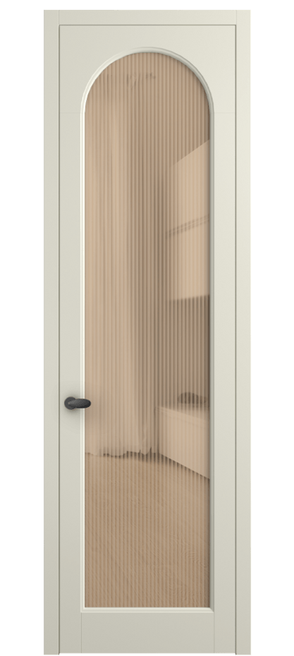 Межкомнатная дверь Палаццо 6804 Матовый молочно-белый Рифлёное оранжевое стекло "Мору", триплекс Цена 794019 ₸ | Volhovec