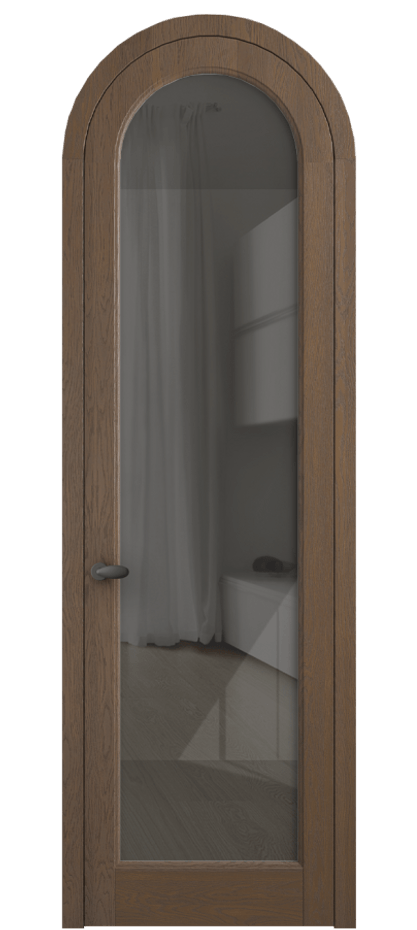 Межкомнатная дверь Палаццо 6814 Дуб туманный матовый Рефлективное серое стекло "Стопсол", калёное Цена 1620478 ₸ | Volhovec