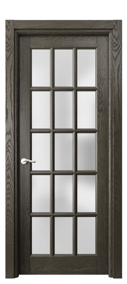 Межкомнатная дверь Lignum 0708 Дуб серый брашированный Сатинированное стекло Цена 1018360 ₸ | Volhovec