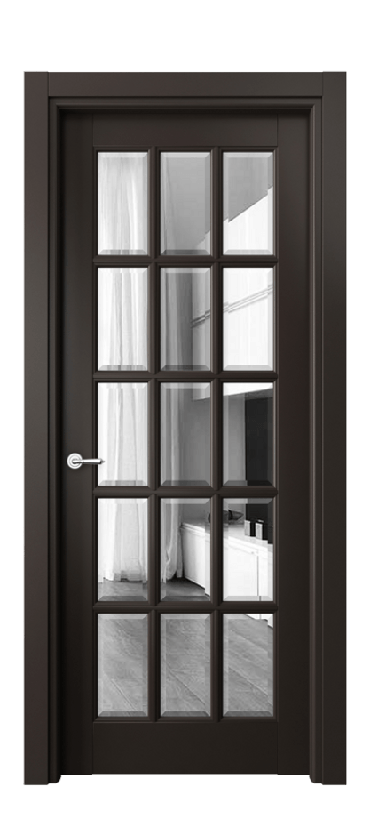 Межкомнатная дверь Тоскана Грильято 6311 Матовый антрацит Сатинированное стекло с фацетом Цена 883756 ₸ | Volhovec