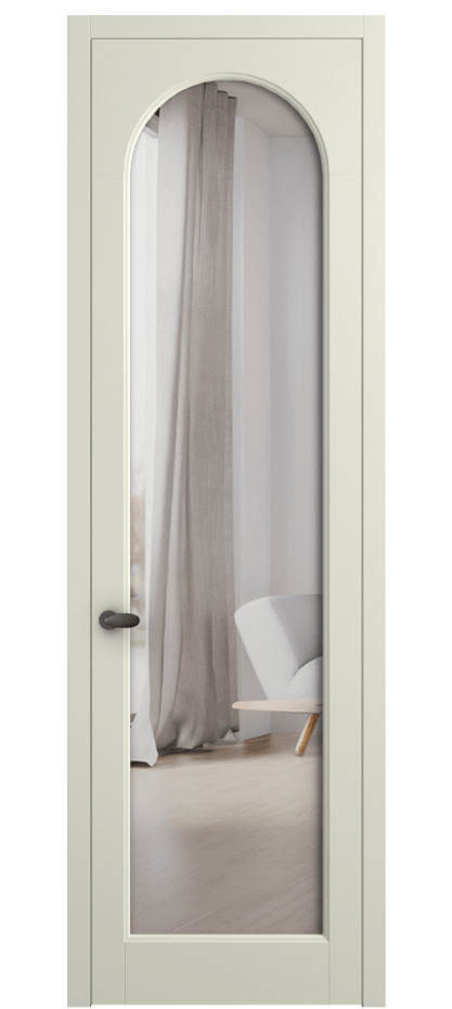 Межкомнатная дверь Палаццо 6804 Матовый молочно-белый Двустороннее зеркало, триплекс Цена 748659 ₸ | Volhovec