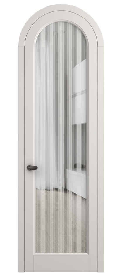 Межкомнатная дверь Палаццо 6814 Матовый пудровый белый Рифлёное стекло "Дюна", триплекс Цена 1014998 ₸ | Volhovec