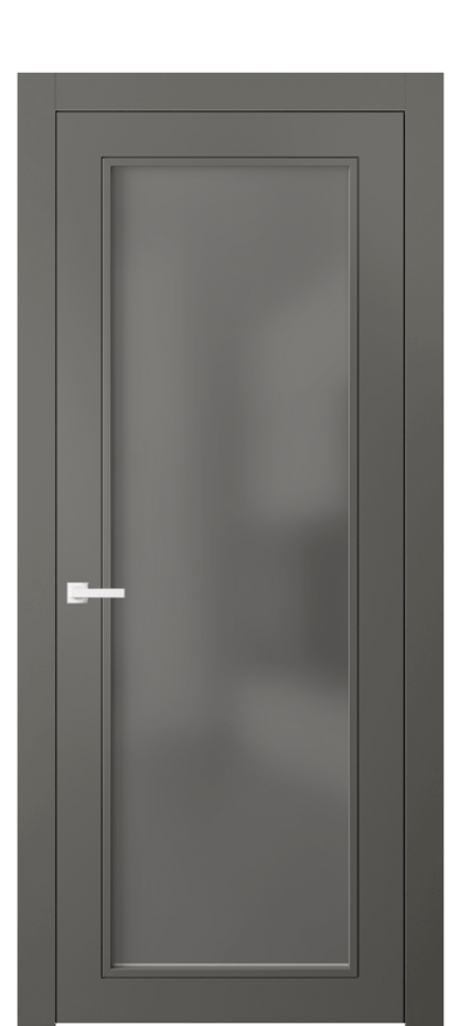 Межкомнатная дверь Neo Classic 8000 Матовый классический серый Сатинированное серое стекло, триплекс Цена 372900 ₸ | Volhovec