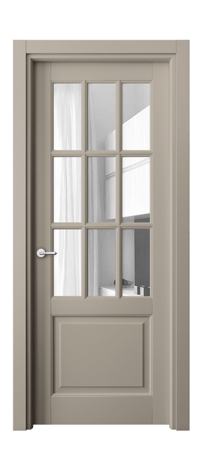 Межкомнатная дверь Toscana Grigliato 6312 Бук бисквитный Прозрачное стекло, 4 мм Цена 537130 ₸ | Volhovec