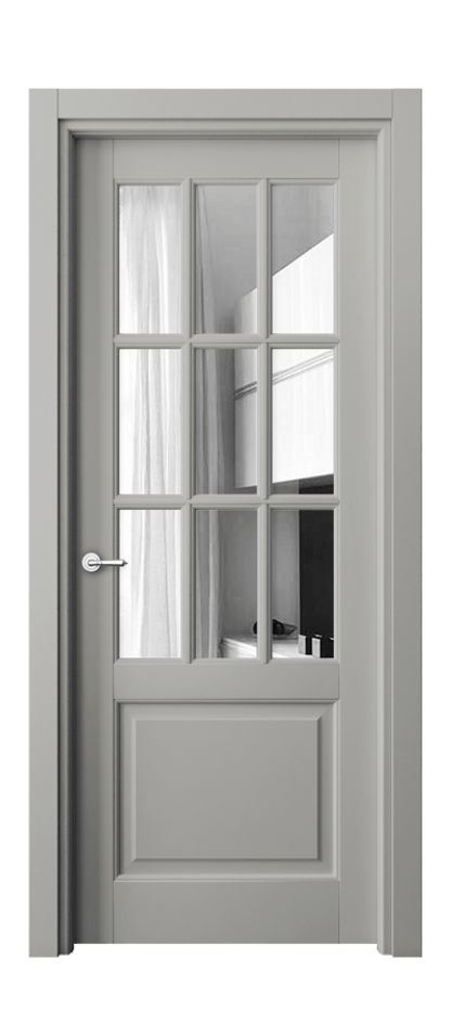 Межкомнатная дверь Тоскана Грильято 6312 Матовый нейтральный серый Двустороннее зеркало, триплекс Цена 868636 ₸ | Volhovec