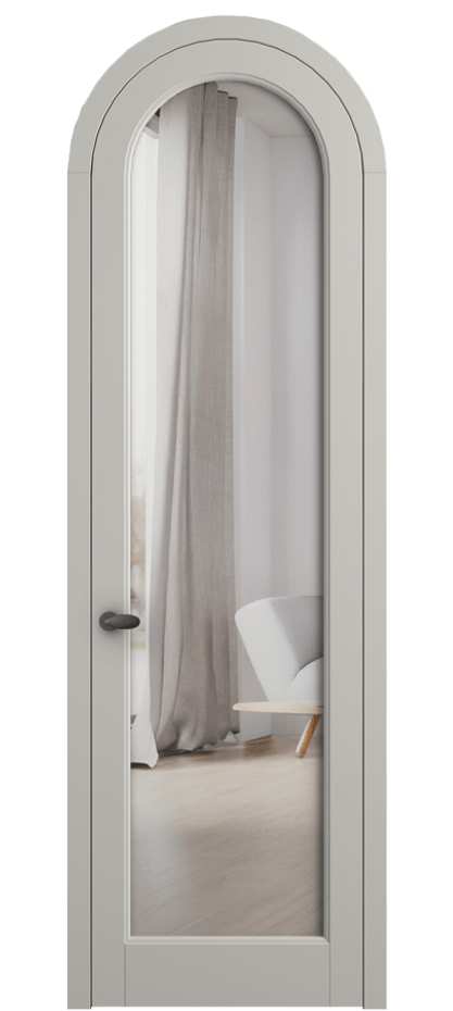 Межкомнатная дверь Палаццо 6814 Матовый тёплый серый Двустороннее зеркало, триплекс Цена 961322 ₸ | Volhovec