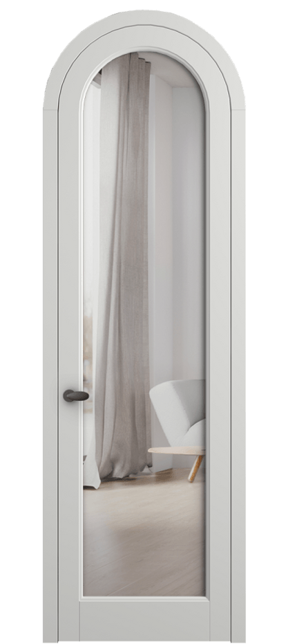 Межкомнатная дверь Палаццо 6814 Матовый светло-серый Двустороннее зеркало, триплекс Цена 961322 ₸ | Volhovec