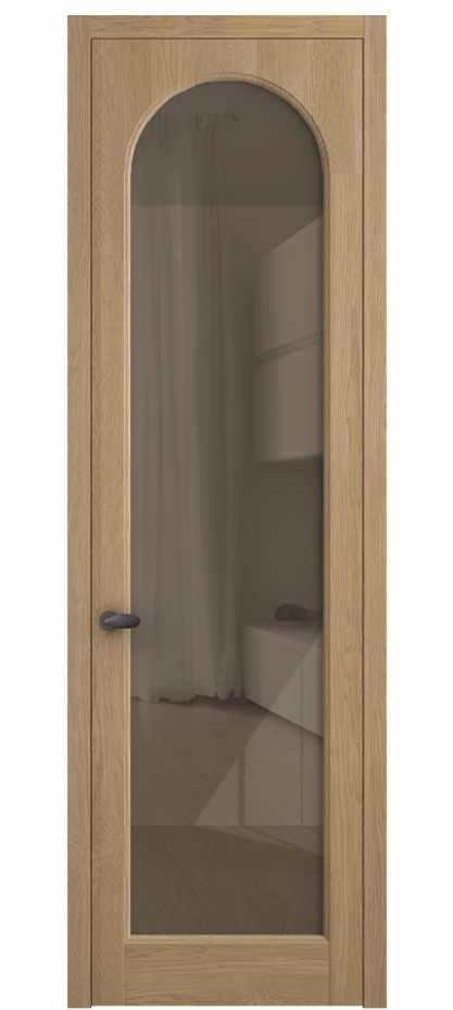 Межкомнатная дверь Палаццо 6804 Дуб соломенный матовый Рефлективное бронзовое стекло "Стопсол", калёное Цена 1181091 ₸ | Volhovec