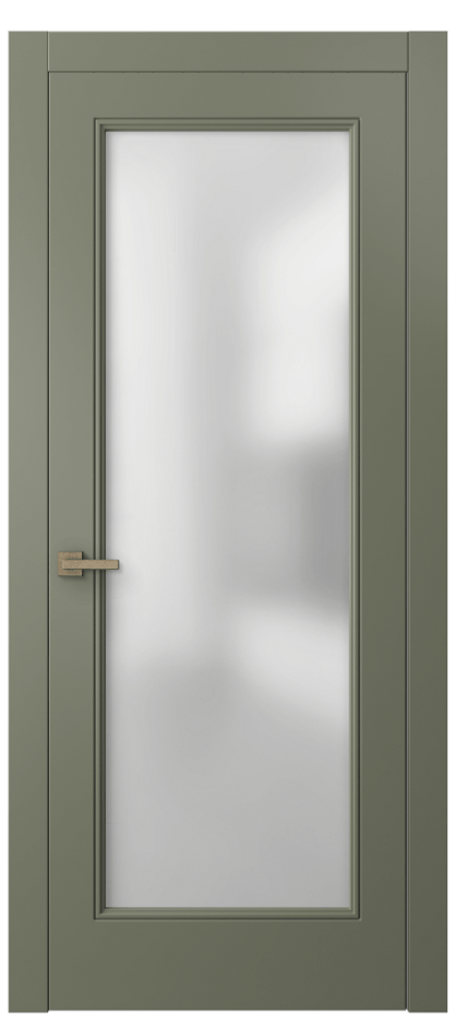 Межкомнатная дверь Linea 8300 Матовый оливковый тёмный Сатинированное стекло Цена 466120 ₸ | Volhovec