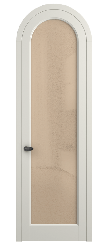 Межкомнатная дверь Палаццо 6814 Матовый жемчужный Фактурное оранжевое стекло "Лёд", триплекс Цена 991562 ₸ | Volhovec