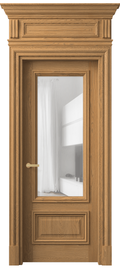 Межкомнатная дверь Антик 7306 Дуб пшеничный матовый Рифлёное стекло "Дюна", триплекс Цена 2033254 ₸ | Volhovec