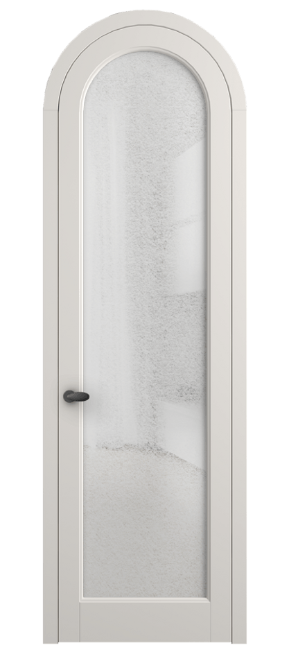 Межкомнатная дверь Палаццо 6814 Матовый пудровый белый Фактурное стекло "Лёд", триплекс Цена 1014998 ₸ | Volhovec