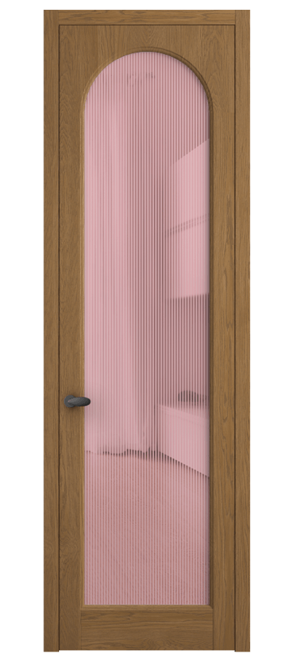 Межкомнатная дверь Палаццо 6804 Дуб пряный матовый Рифлёное розовое стекло "Дюна", триплекс Цена 1198479 ₸ | Volhovec