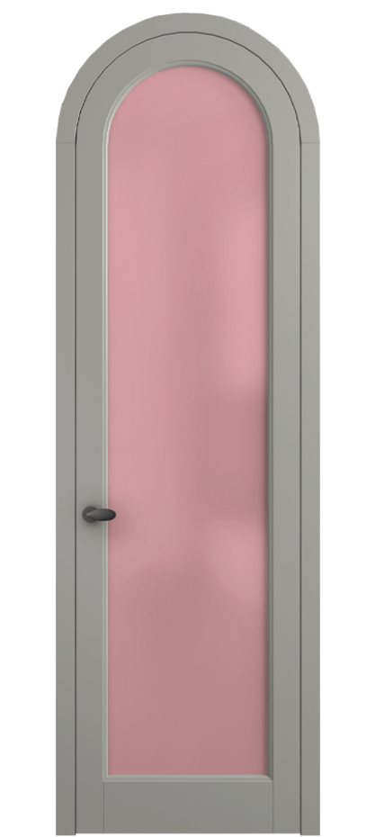 Межкомнатная дверь Palazzo 6814 Матовый нейтральный серый Сатинированное розовое стекло, триплекс, 6мм Цена 735000 ₸ | Volhovec