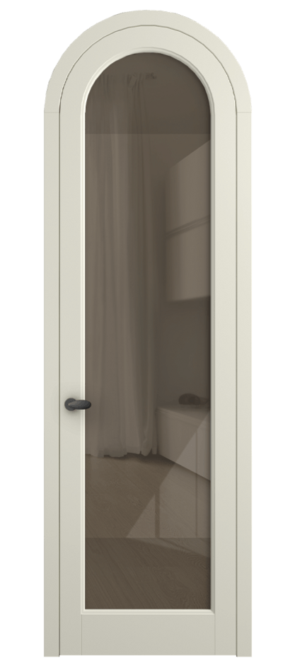 Межкомнатная дверь Палаццо 6814 Матовый молочно-белый Рефлективное бронзовое стекло "Stopsol", калёное Цена 1006682 ₸ | Volhovec