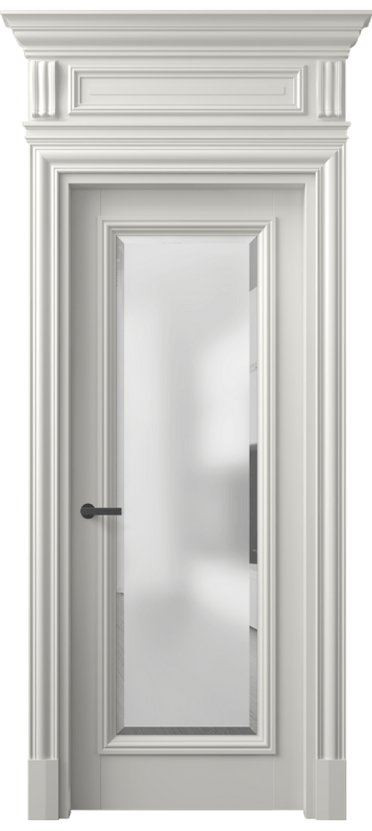 Межкомнатная дверь Антик 7300 Матовый серый Сатинированное стекло с фацетом Цена 1265234 ₸ | Volhovec