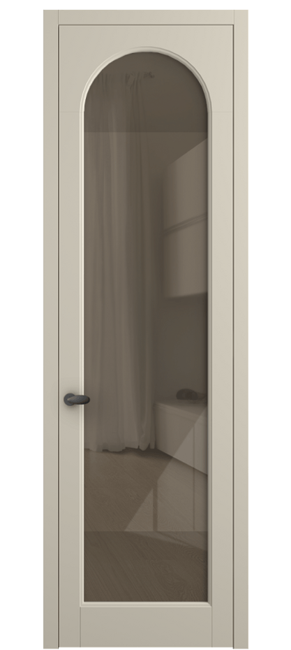 Межкомнатная дверь Palazzo 6804 Матовый бежево-серый Рефлективное бронзовое стекло "Stopsol", калёное, 6 мм Цена 618800 ₸ | Volhovec