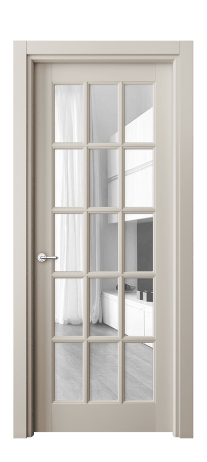 Межкомнатная дверь Toscana Grigliato 6311 Бук светло-бежевый Прозрачное стекло Цена 712600 ₸ | Volhovec