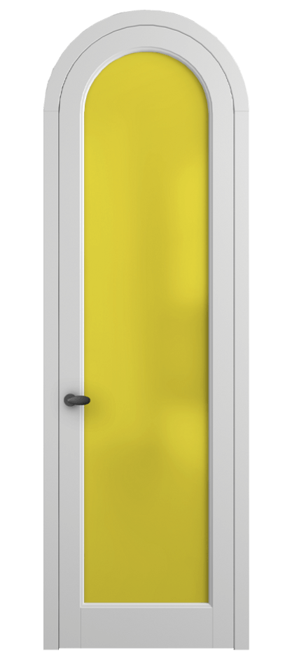 Межкомнатная дверь Palazzo 6814 Матовый белоснежный Сатинированное жёлтое стекло, триплекс, 6мм Цена 735000 ₸ | Volhovec