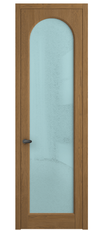 Межкомнатная дверь Палаццо 6804 Дуб пряный матовый Фактурное голубое стекло "Лёд", триплекс Цена 1198479 ₸ | Volhovec